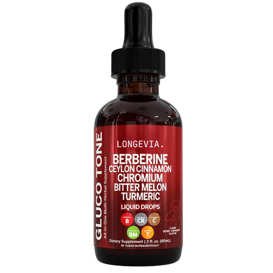 Berberine Ceylon Cinnamon Chromium Bitter Melon Turmeric Liquid Drops LONGEVIA.