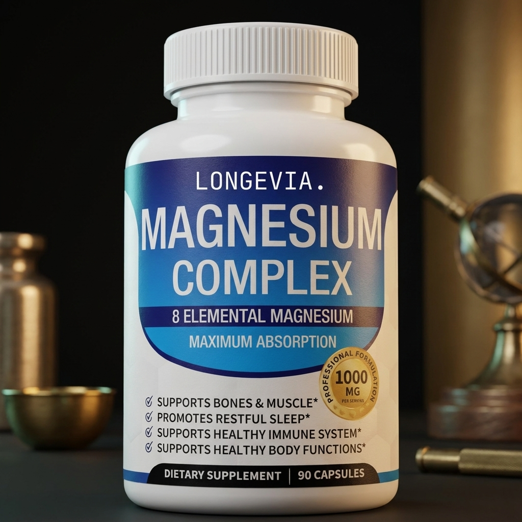 Magnesium Complex 1000mg 8 Elemental Forms with Glycinate Bisglycinate Citrate SleepBone Muscle Support