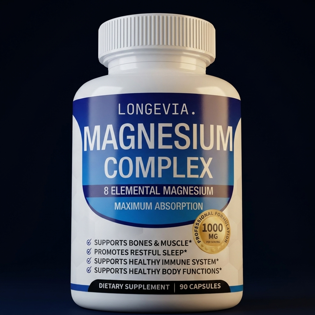 Magnesium Complex 1000mg 8 Elemental Forms with Glycinate Bisglycinate Citrate SleepBone Muscle Support