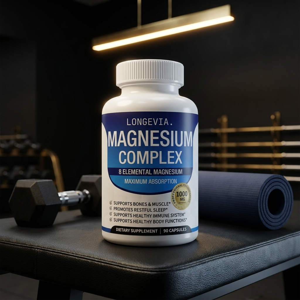 Magnesium Complex 1000mg 8 Elemental Forms with Glycinate Bisglycinate Citrate SleepBone Muscle Support