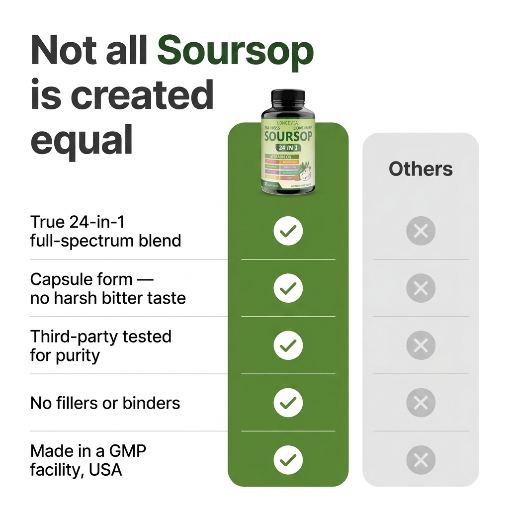 Sea Moss Soursop Capsules 24-in-1 LONGEVIA.